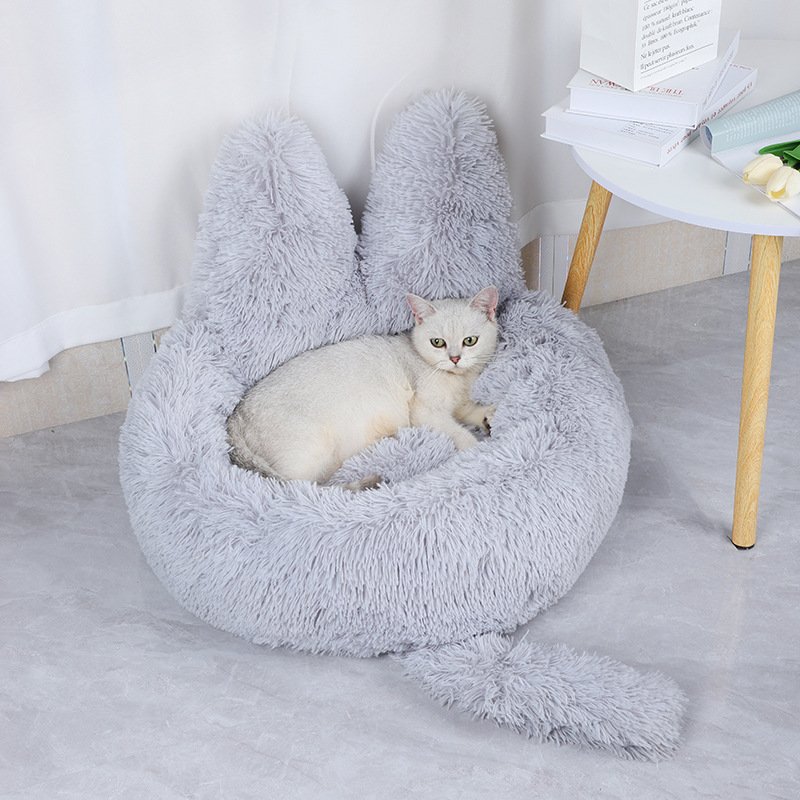 Round Cat House All Season Long Plush Pet House Cat House Warm Pet Supplies Dog Bed Pet Bed Pet Mat - Image 5